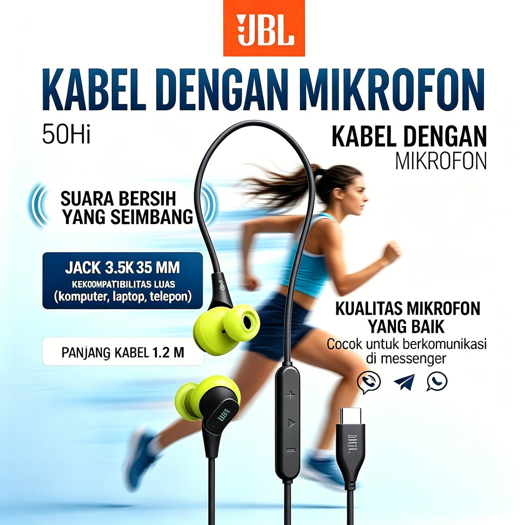 [NEW] JBL Endurance Run 3 USB-C Wired Sport Headphones