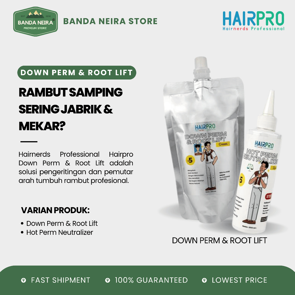 HAIRNERDS PROFESSIONAL HAIRPRO Down Perm & Root Lift + Hot Perm Neutralizer