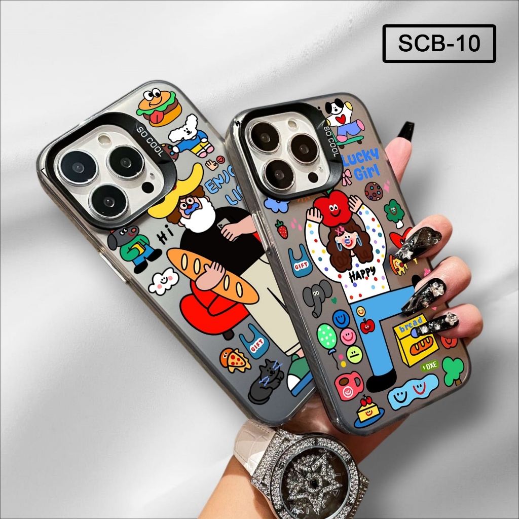 Case Gambar Tecno Spark GO 3 Case Gambar Kartun Happy Lucky Girl SCB10
