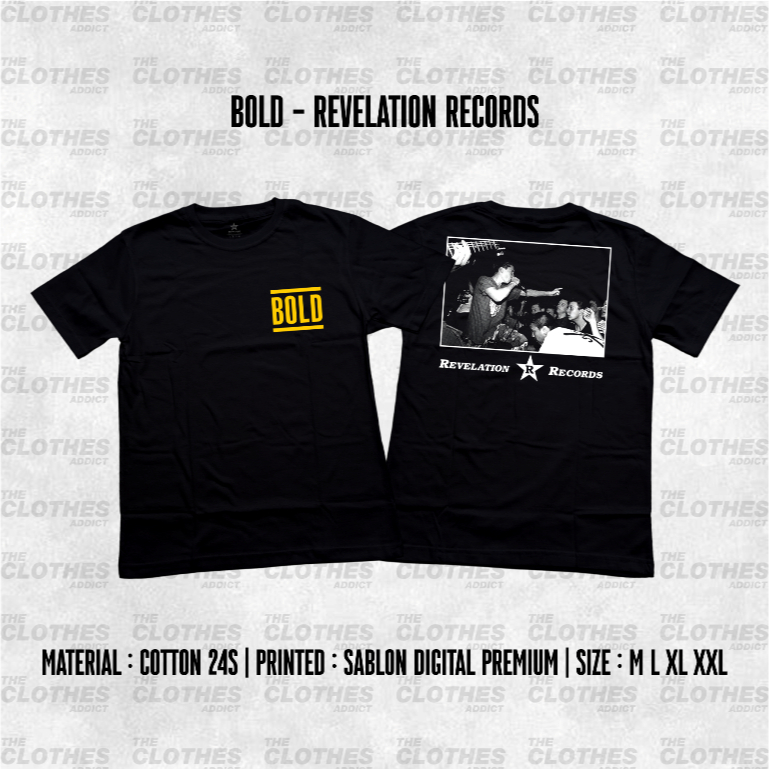 KAOS MUSIK | TSHIRT BAND HARDCORE PUNK TRASHCORE | BOLD REVELATION RECORDS UNOFFICIAL