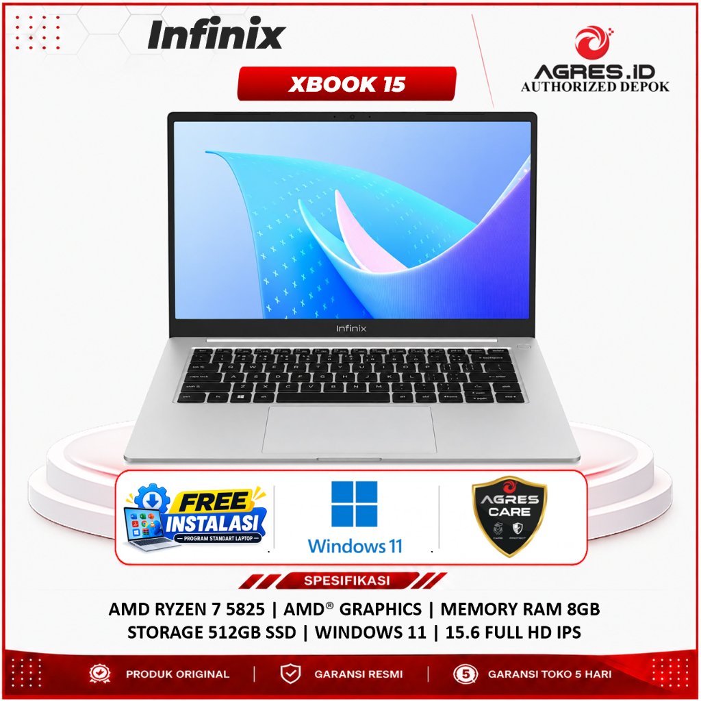 Laptop Infinix Xbook 15 Ryzen 7 5825U 16GB 512GB Windows 11 15.6 Full HD IPS