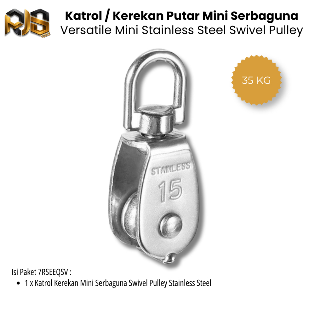 Katrol Kerekan Putar Katrol Mini Kuat Kapasitas 35kg Kerekan Alat Pengangkat Roda Timba Sumur / Katr
