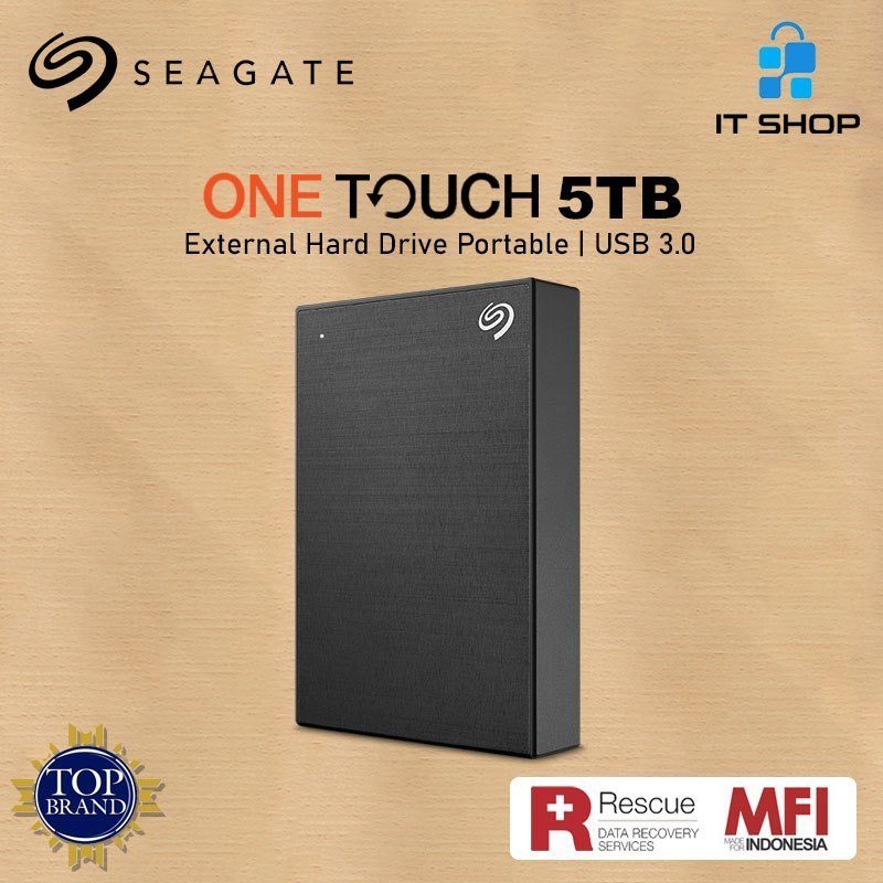 Hard Disk Seagate External One Touch 5TB MFI Black
