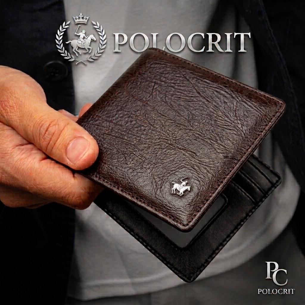 Dompet pria | Dompet kulit pria pendek lipat motif serat kayu logo besi dompet cowo keren