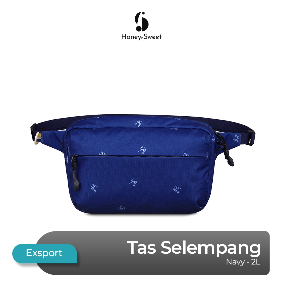 Tas Exsport Fierne Away Waist Bag Selempang Pinggang Wanita Pria Lucu - Navy