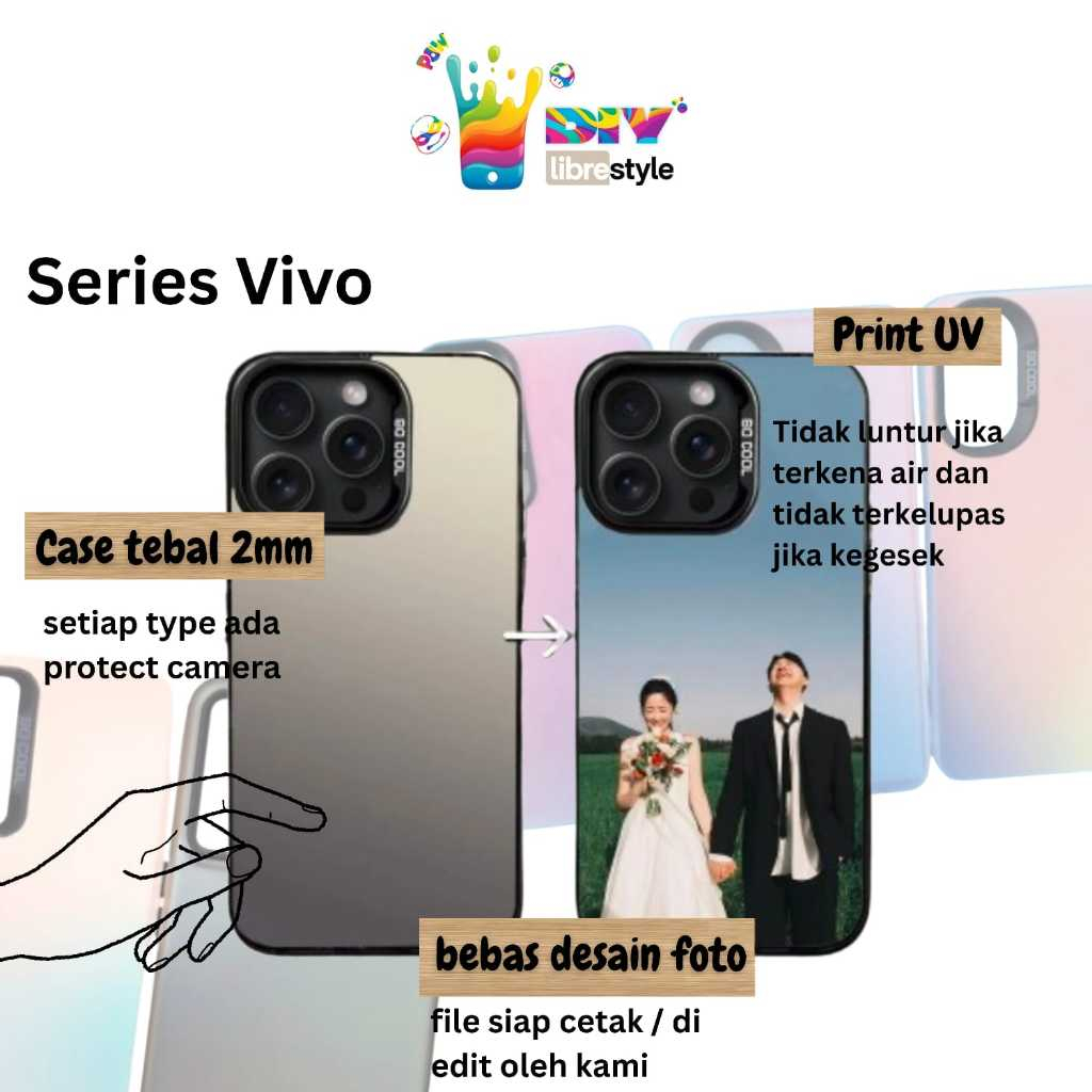 CUSTOM CASING CETAK UV PREMIUM SERIES VIVO - PRINT UV CASE PREMIUM ANTI LENTUR