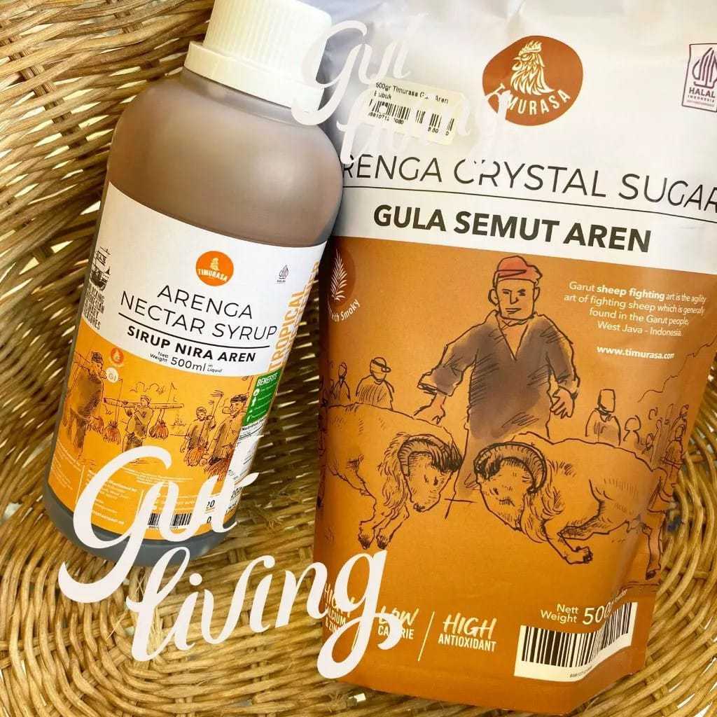 Gula Aren Bubuk dan Nira Gula Aren Cair Timurasa Gula Semut Arenga Crystal Sugar Powder