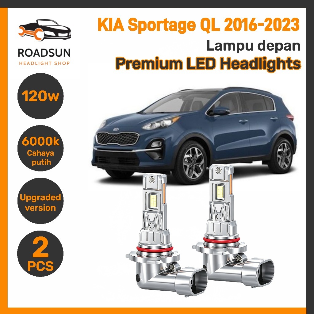 Lampu Depan KIA Sportage QL 2016-2023 LED HB3 9005 Headlights Highlamp Lowlamp 6000K 2 PCS