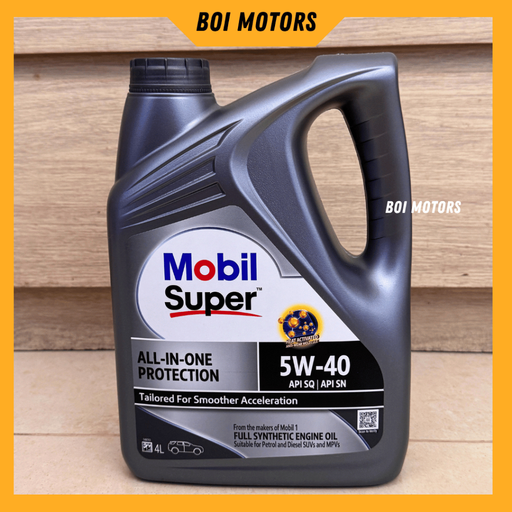 [4L] Mobil Super All-In-One Protection 5W-40 Full Synthetic Engine Oil API SP ILSAC GF-6A Oli Mesin 