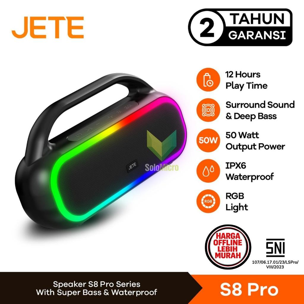 JETE S8 PRO Speaker Bluetooth - Surround Sound Deep Bass IPX6