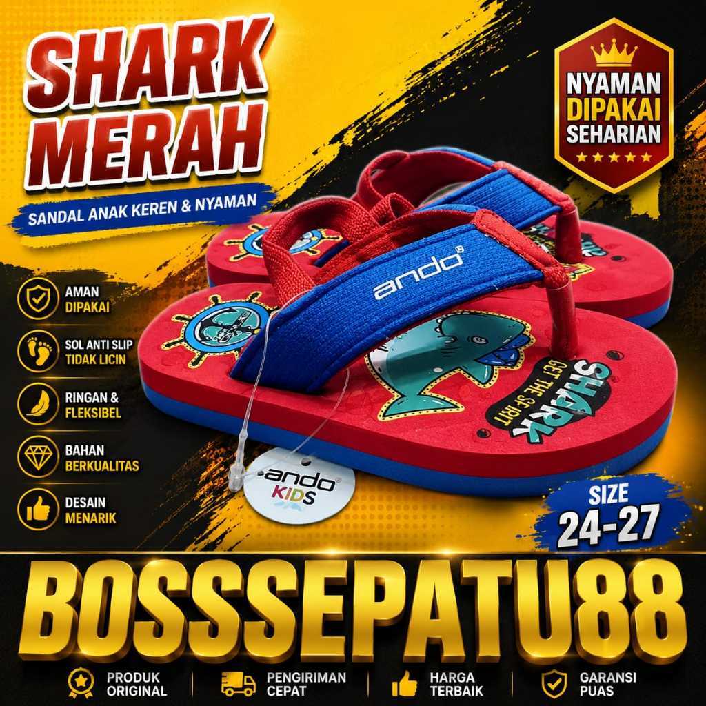 Ando Shark Sendal Jepit Anak Ukuran 24-27