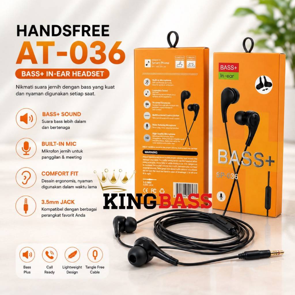 Headset Philips PH036/QP036 Extra Bass | Handsfree Philips Stereo [GLX]