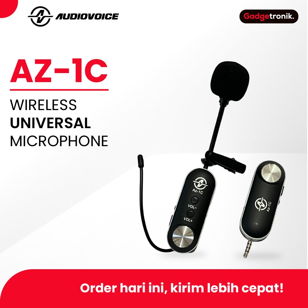 MIC WIRELESS CLIP ON AUDIOVOICE AZ-1C ORIGINAL SINGLE CONDENSER / MIC KANCING BAJU WIRELESS AUDIO VO