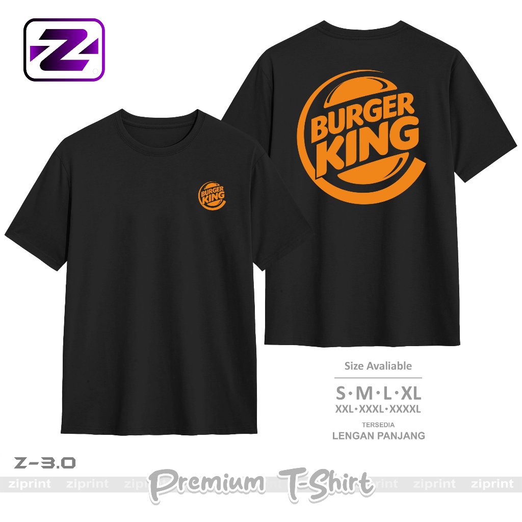 Baju Kaos Distro BurgerKing T-Shirt Pria Wanita Kaos Resto Burgerking