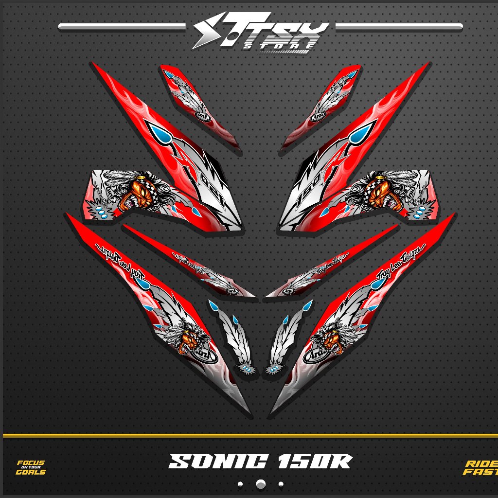 STRIPING STIKER HONDA SONIC 150R/VARIASI STIKER SONIC 150R MTF ARAI MASK KEREN