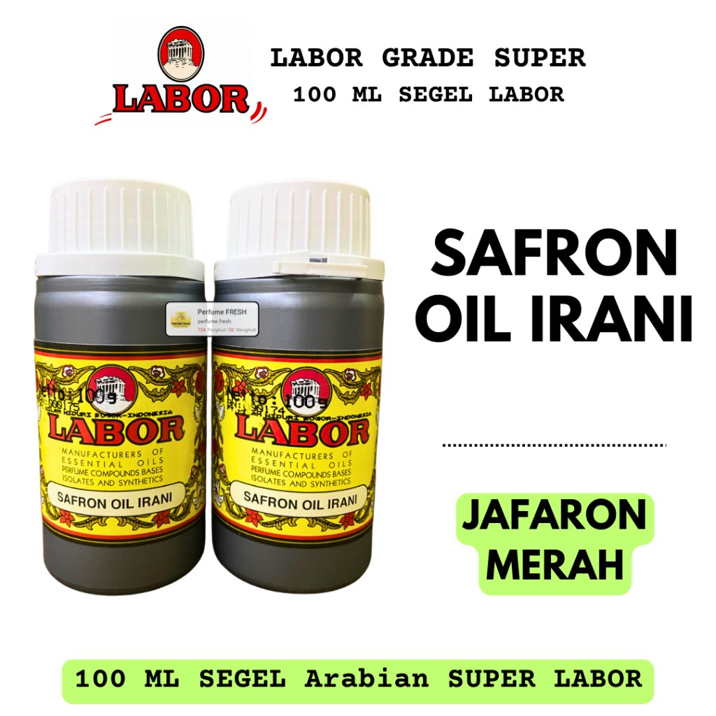 Bibit Parfum SAFRON OIL IRANI ( Jafaron MERAH ) 100 ML SEGEL Asli LABOR