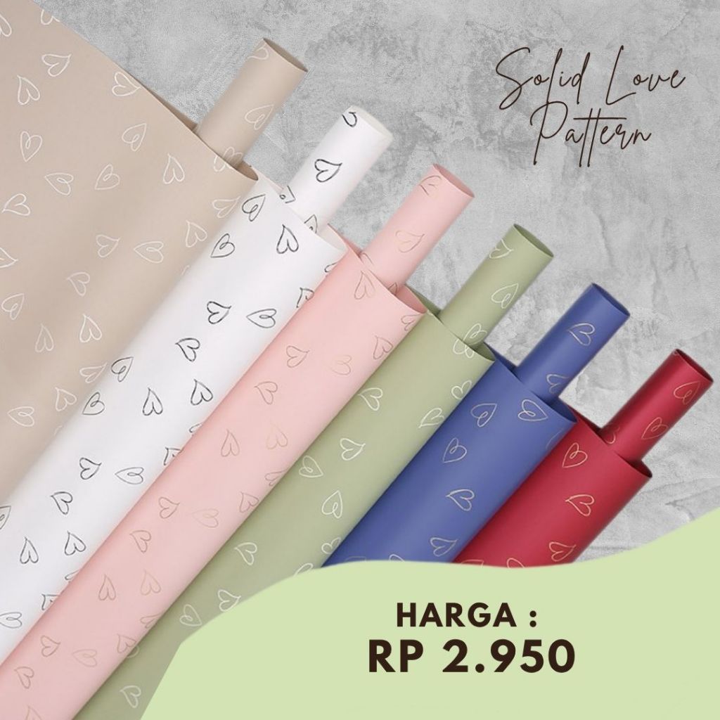 TERLENGKAP SOLID LOVE PATTERN WRAPPING PAPER KERTAS KADO MOTIF LOVE KERTAS BUKET PEMBUNGKUS KADO
