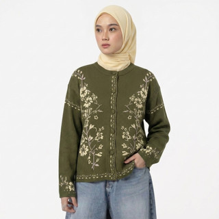 Delova Daily - Livia Cardigan Atasan Knit Rajut  Premium Wanita Motif Lengan Panjang All Size |Rajut Korean Style Premium