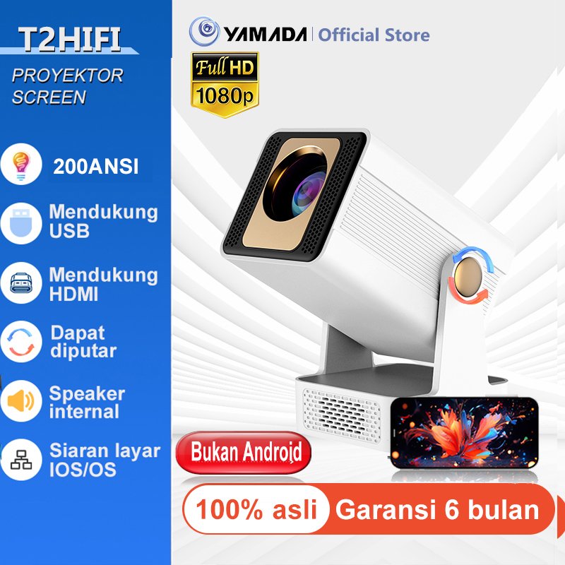 Proyektor PortabelT2HIFI MINI Hanya untuk Screen Cast | Tanpa Sistem Android | Proyektor Rumah untuk
