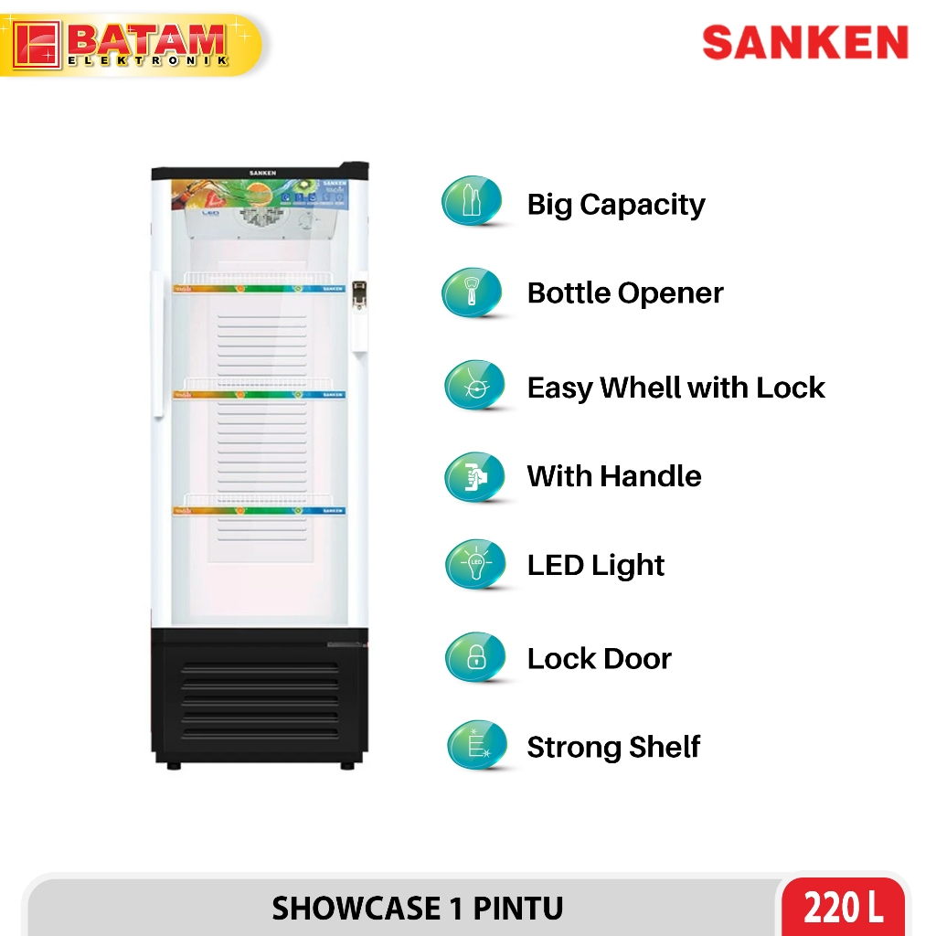 SANKEN SHOWCASE 220 LITER - SRS-229-BK