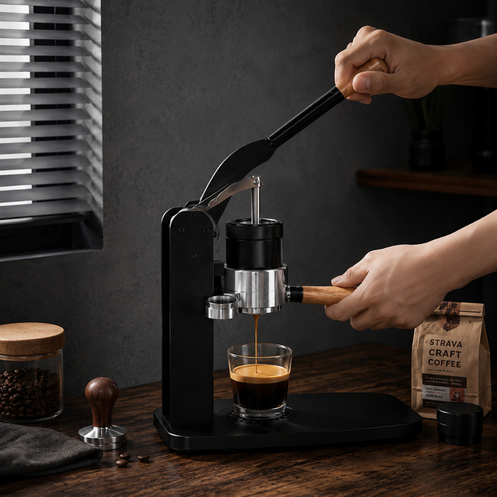 Mesin Kopi Espresso Manual Hand Press Planetary Gear Reduction Trieste Alat Seduh Kopi Manual