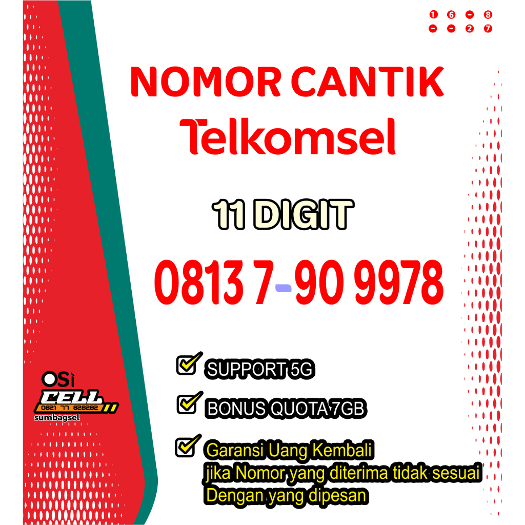 No Cantik 11 Digit Telkomsel, 7GB