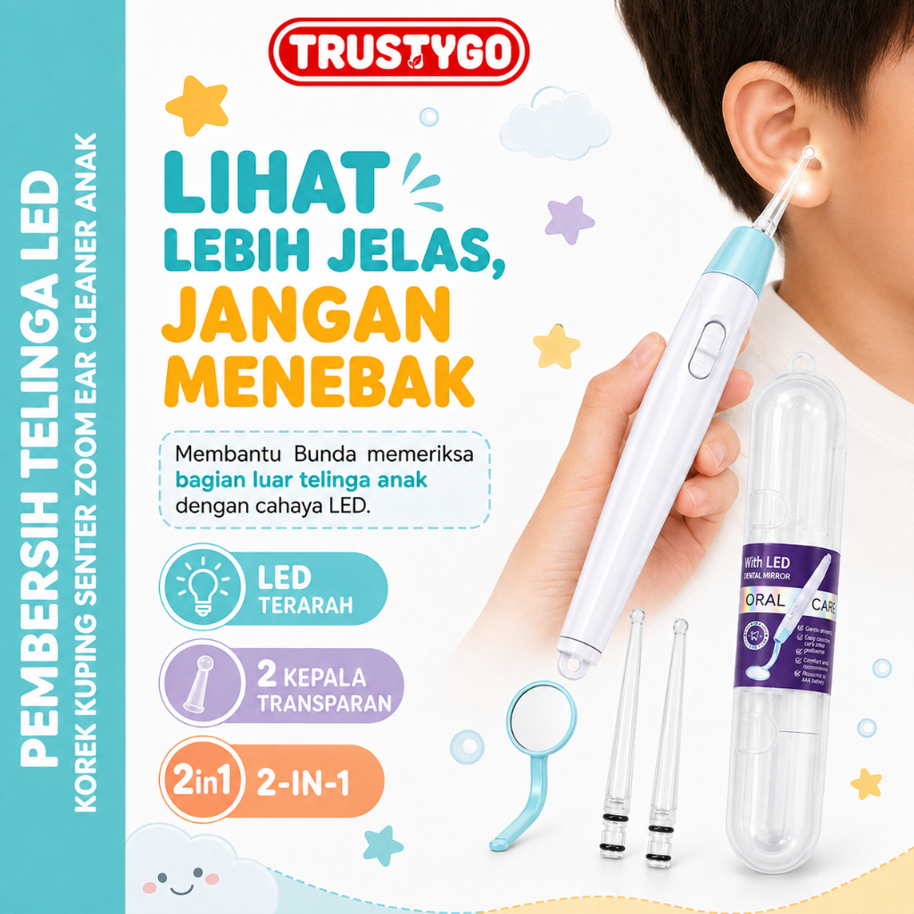 Pembersih Telinga LED Korek Kuping Senter Zoom Ear Cleaner Anak