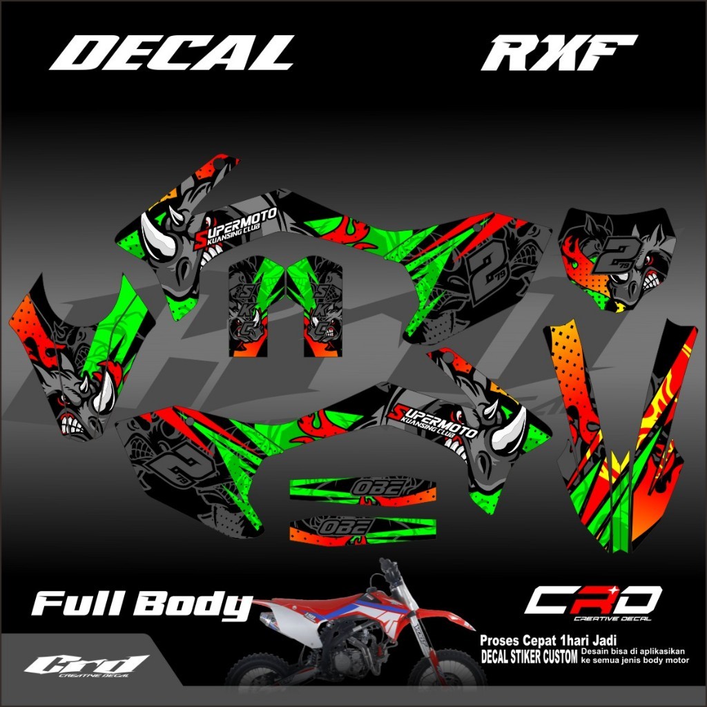 DECAL RXF MINI TRAIL 50/110 CC MINI TRAIL TYPE RXF DECAL STIKER MOTOR