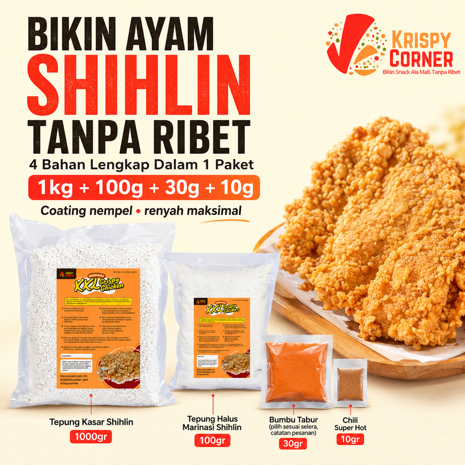 Paket Tepung Shihlin Ayam Goreng Taiwan ala Shihlin Shilin Crispy Chicken Tepung Shihlin Medan