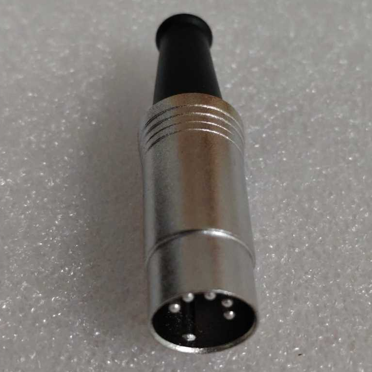 Jack Midi 5 Pin Male Silver Besi ( Jek Midi Din 5P Male)