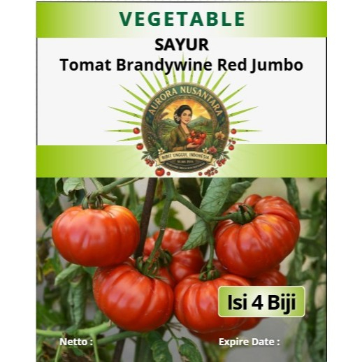 Bibit Unggul Indonesia Tomat Brandywine Red Jumbo | Biji Benih Tomat Brandywine Red Jumbo | Tomat Br