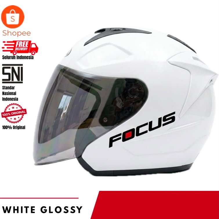 Helm Focus Half face Premium  Model Kekinian SNI Pria dan wanita ( COD )