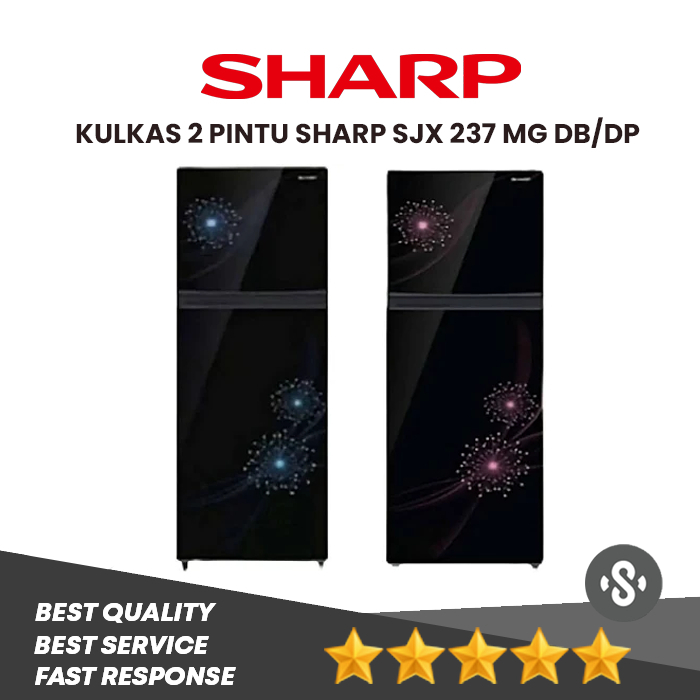 KULKAS 2 PINTU Sharp SJX 237 MG DB/DP No Frost Glossy Door