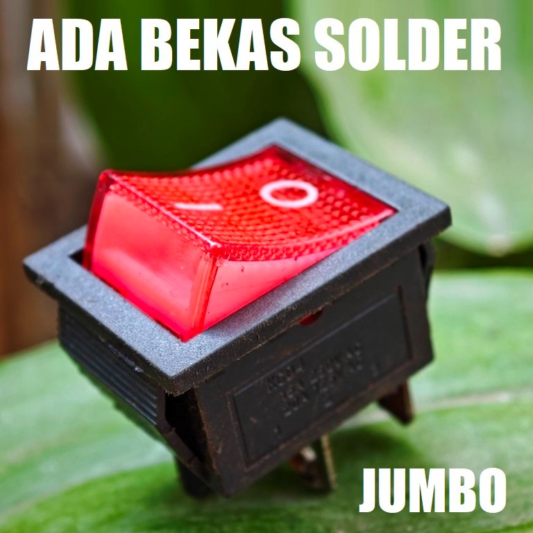 (ADM) SAKLAR KOTAK JUMBO NYALA MERAH BESAR 4pin 4 kaki pin indikator kcd4 15a 250v ac 20a 125v ac to