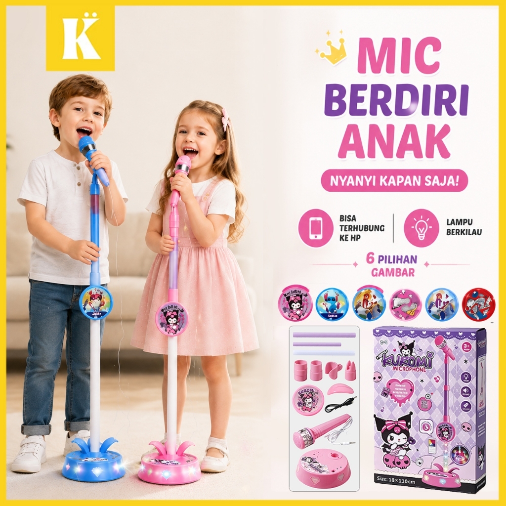 Keeppley Microphone Anak Mic Karaoke Anak Mikrofon Anak Untuk Menyanyi Mainan Mic Karaoke Anak