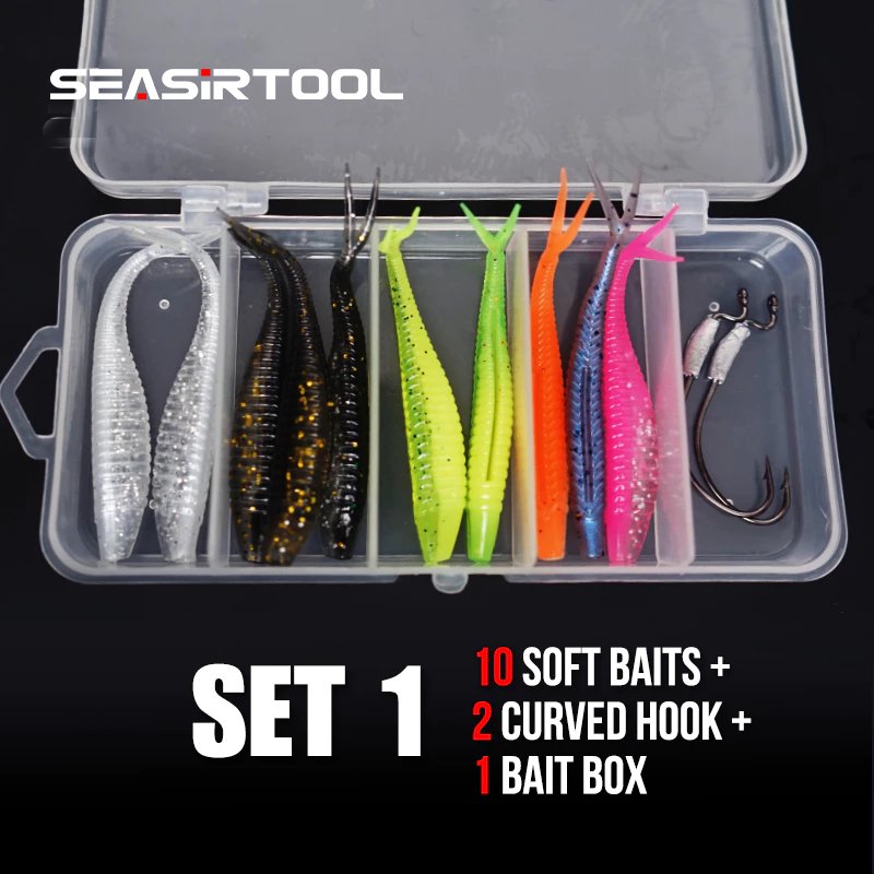 SEASIRTool  Umpan Soft Lure 1set Soft Bait Fishing Lure Umpan Pancing Gabus Umpan Lembut