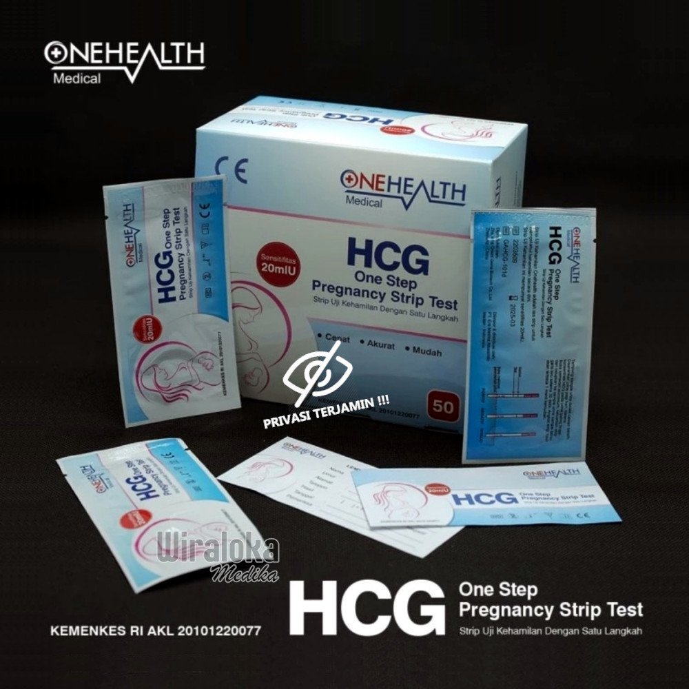 1Box Isi 50 pcs - Tes Pack Kehamilan OneHealth / Test pack / Tespek / HCG Urine Pregnancy