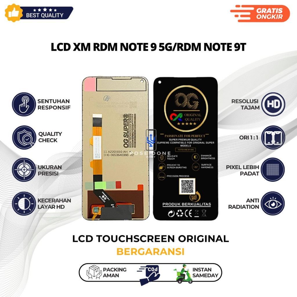 LCD REDMI NOTE 9T / NOTE 9 5G / XIAOMI REDMI NOTE 9T / XIAOMI REDMI NOTE 9 5G FULLSET COMPLETE