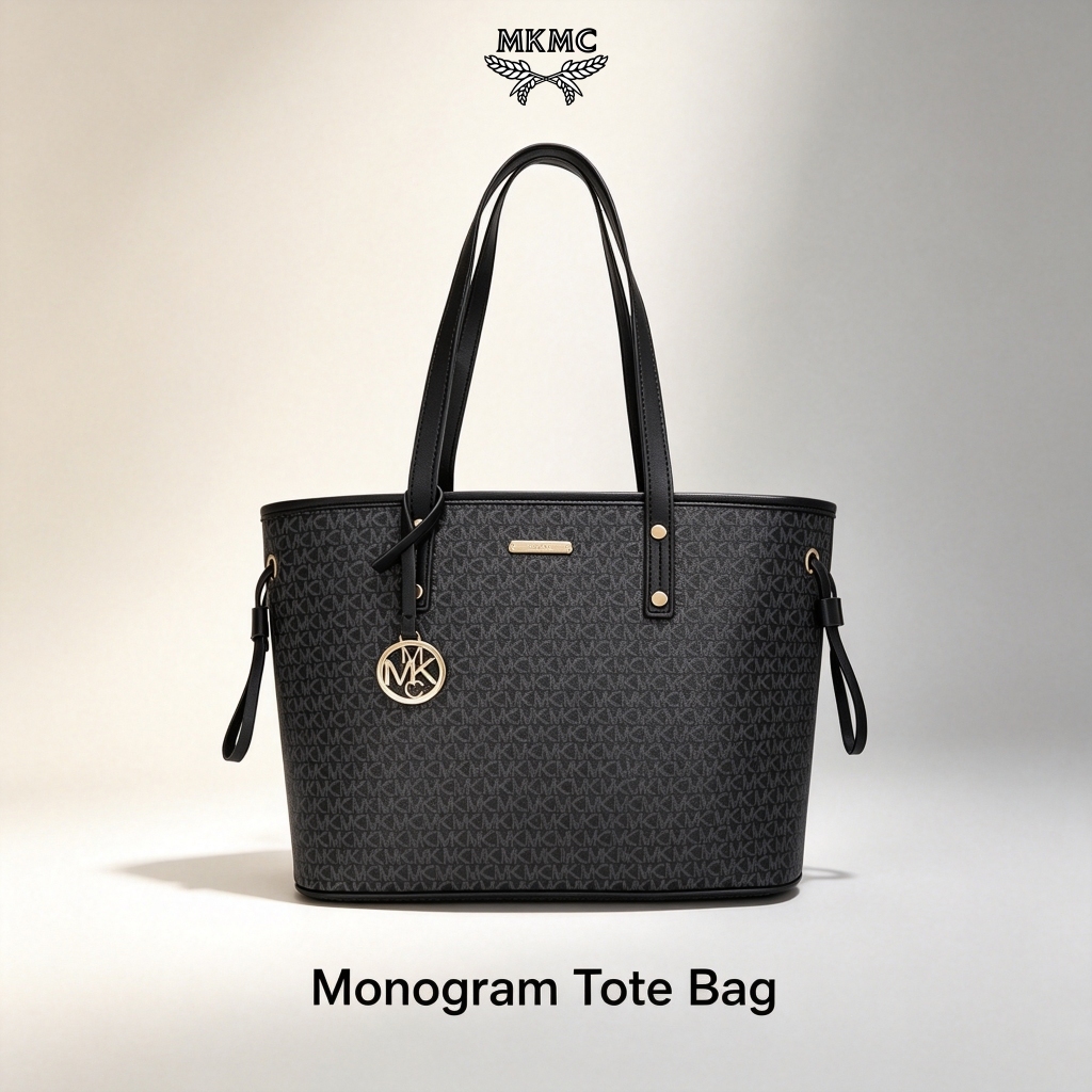 ORIGINAL MKMC TOTEBAG WANITA MEDIUM TAS BAHU KONDANGAN KULIAH MONOGRAM MULTIFUNGSI SHOULDER BAG