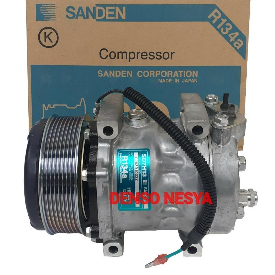 Compressor Compresor Kompressor Kompresor AC SANDEN SD7H13 24V 24 V 24 Volt untuk Alat Berat Off Hig