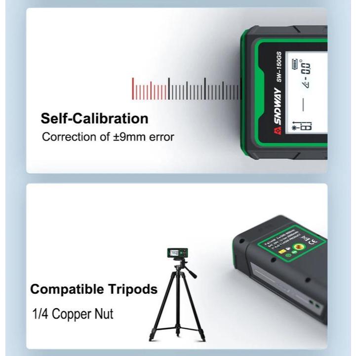 Diskon Sndway Meteran Laser Digital Green Laser Laser Meter Digital 50 Meter Sw-50G Laser Hijau