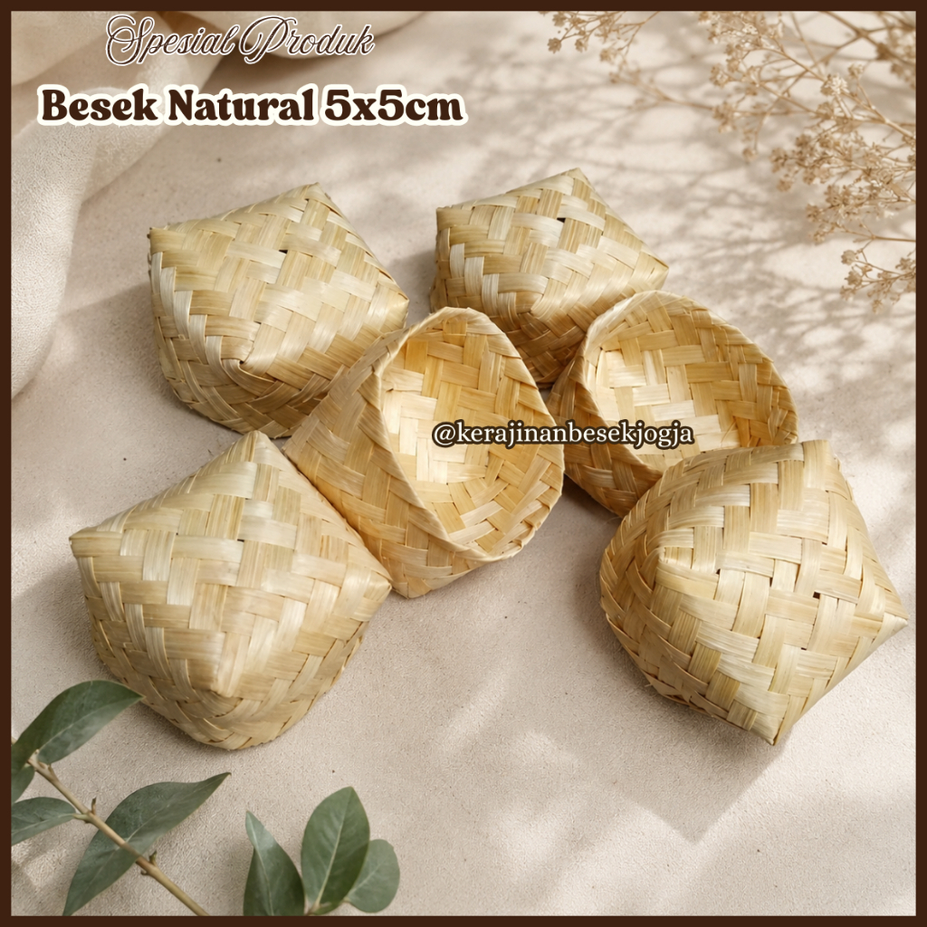 BESEK 5X5CM NATURAL/WARNA/BLICING | besek kecil besek mini besek murah besek bambu asli besek telur
