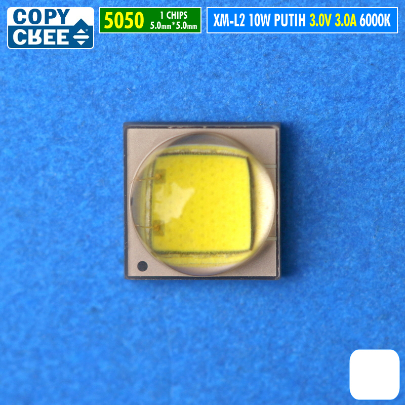 Chip Led XML2 T6 Putih 10W Copy Cree XML2 T6 XM-L2 6000K 6500K SMD 5050 Part Mata Led Lampu Senter D