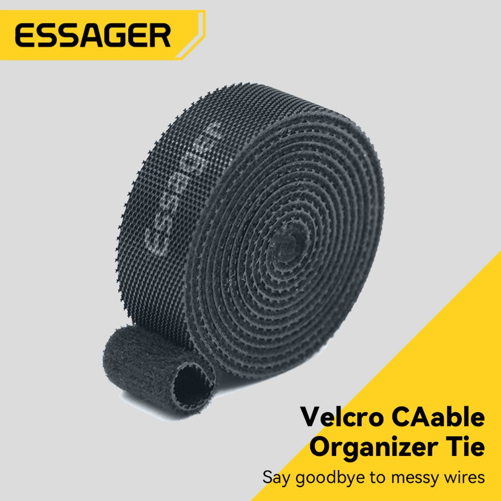 ESSAGER Pengikat kabel Velcro membantu merapikan kabel pengisi daya yang berantakan.