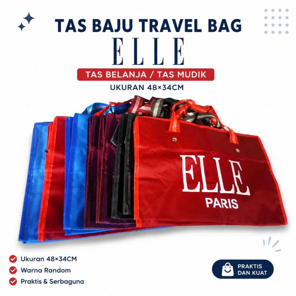 TAS BAJU TRAVEL BAG ELLE DAN TAS BELANJA UKURAN 48×34CM ELLE / TAS MUDIK