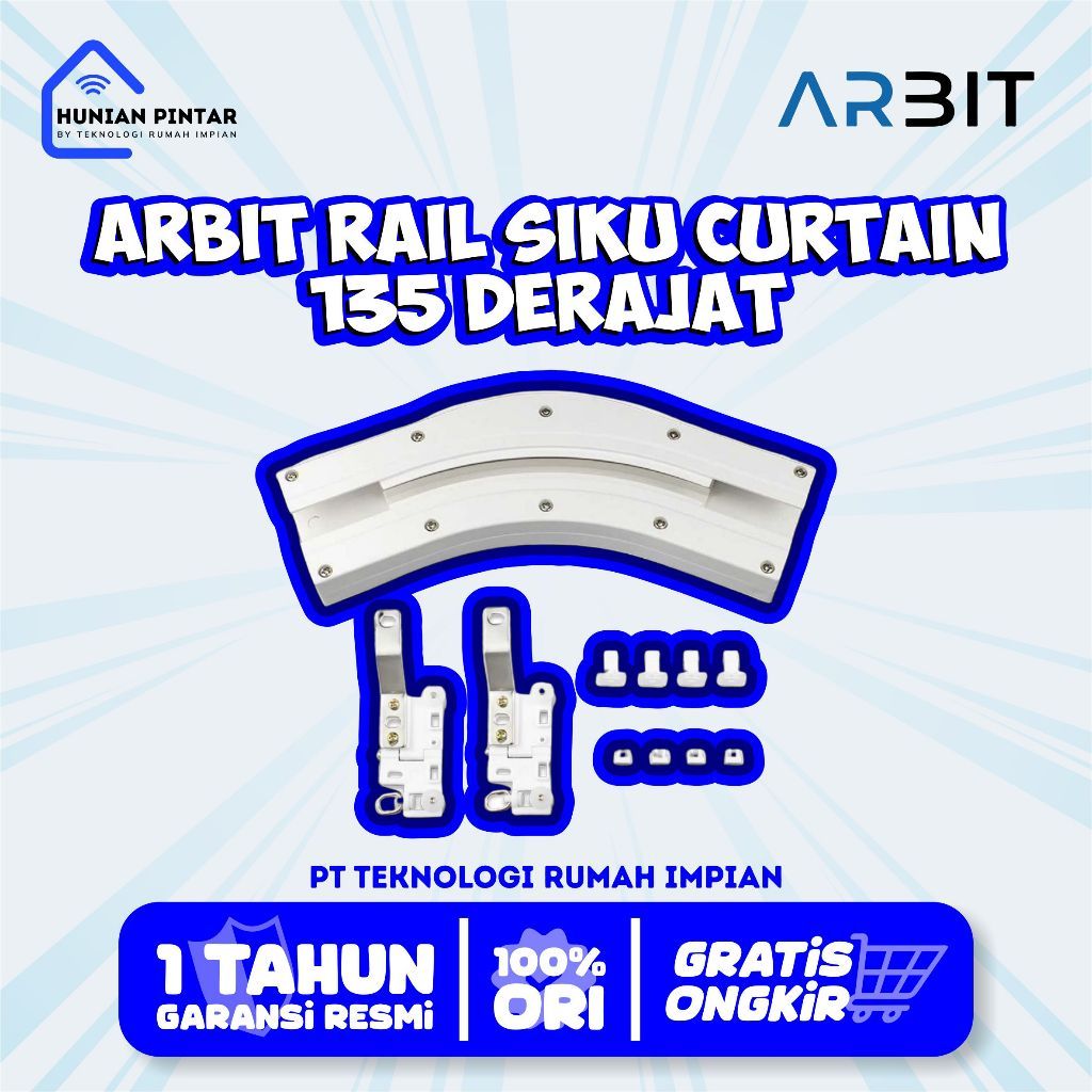 ARBIT Railing Siku Melengkung 135 Derajat untuk ARBIT Smart Curtain