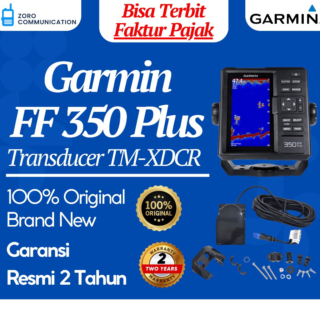 Garmin FF 350 Plus + Transducer TM-XDCR – Garmin Fishfinder Original Garansi Resmi 2 Tahun Garmin FF