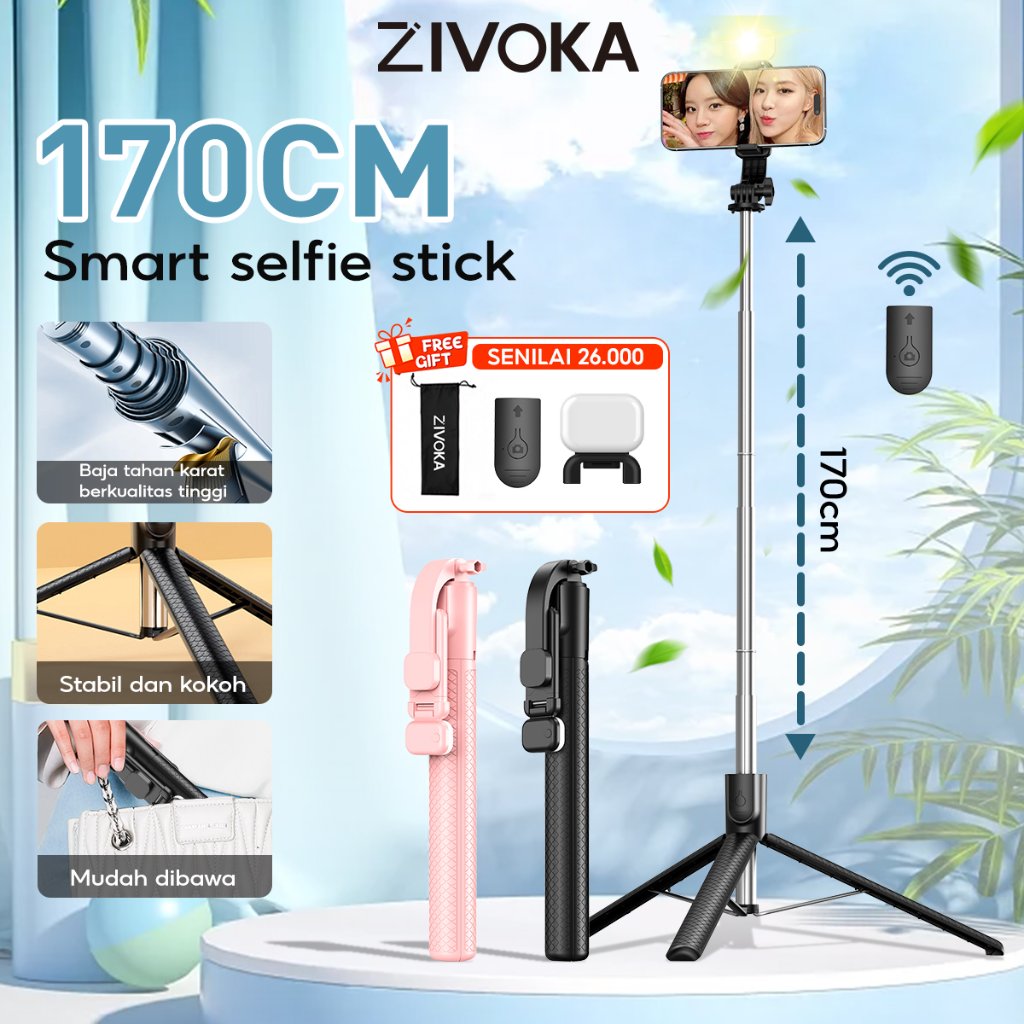 (Teknologi eksklusif, rilis eksklusif Gratis 100%Asli Lampu Pengisi) ZIVOKA Tripod Tinggi 1700mm, Ro