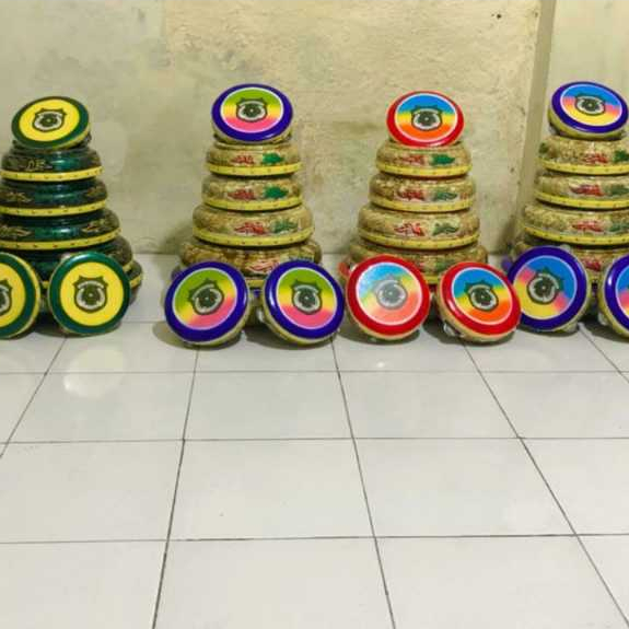 1 Set Rebana Qosidah Lasqi Ukir Isi 8  Super Quality siap pake sudah free tasnya