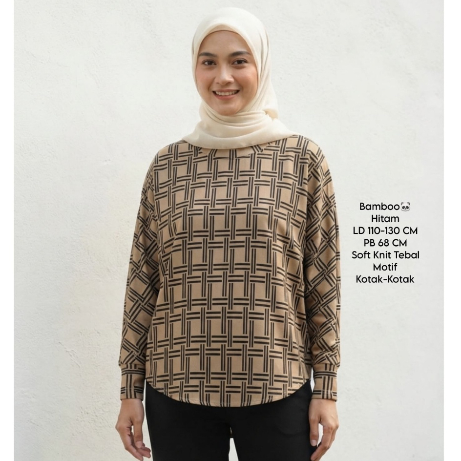 Bamboo Blouse Batwing Jumbo Atasan Wanita Jumbo Soft Knit Tebal Batwing Jumbo